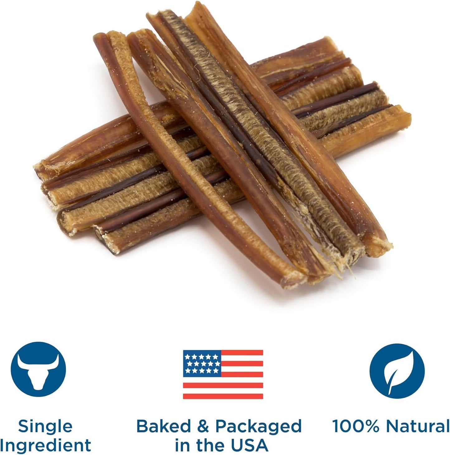 6 Inch Bully Sticks - 8 Oz (Pack of 1) - Natural Grass-Fed, Grain and Rawhide Fr