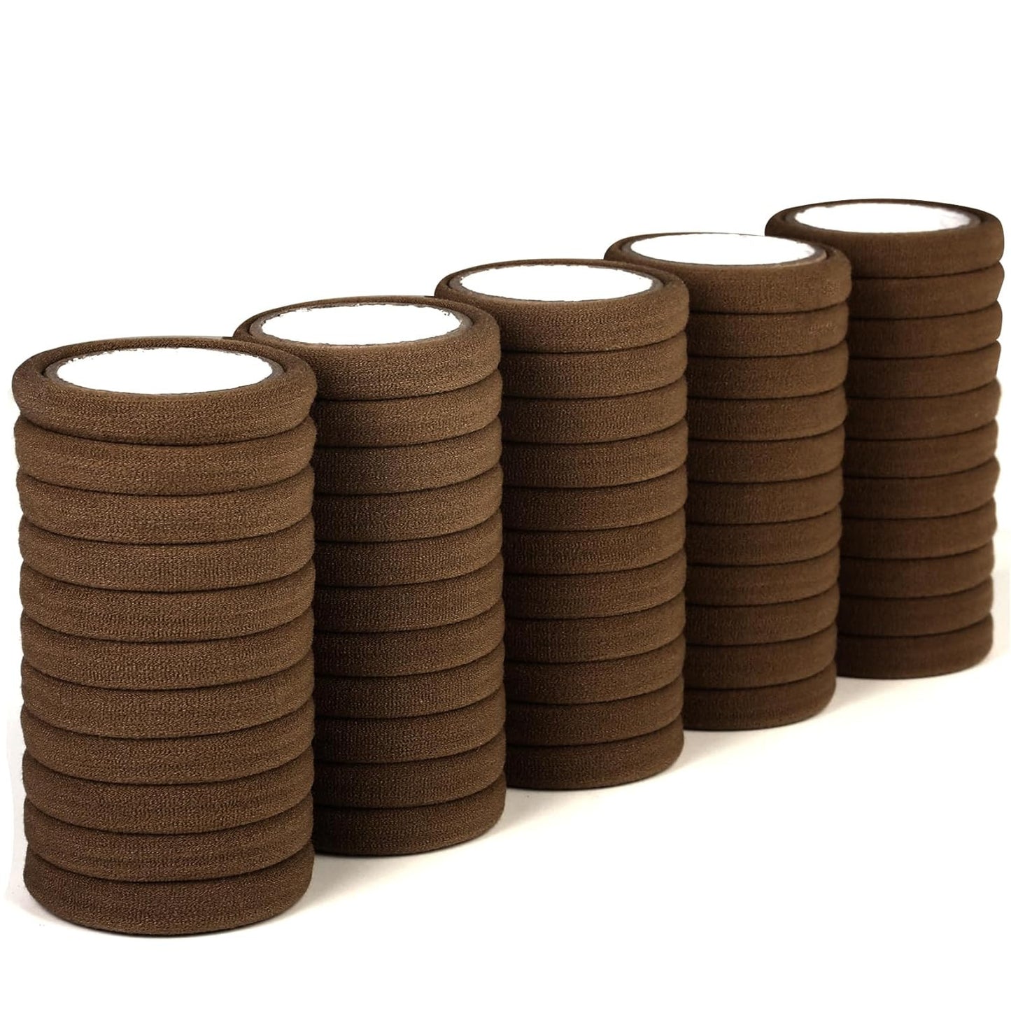 50PCS No Damage Hair Ties for Women, Cotton Elastic Hair Bands, Soft Ponytail Ho