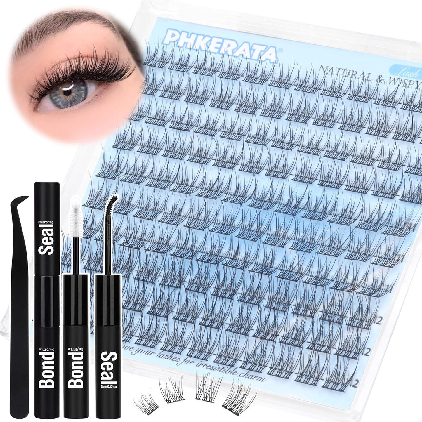 Wispy Lash Extension Kit Natural Lash Clusters Kit DIY Eyelash Clusters at Home