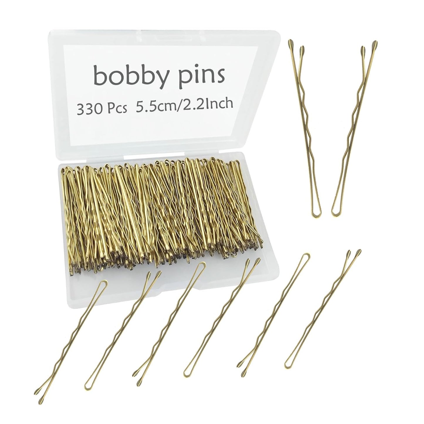 330 PCS 2.2Inch Blonde Bobby Pins for Women Girls, Super Grip Gold Hair Clips wi