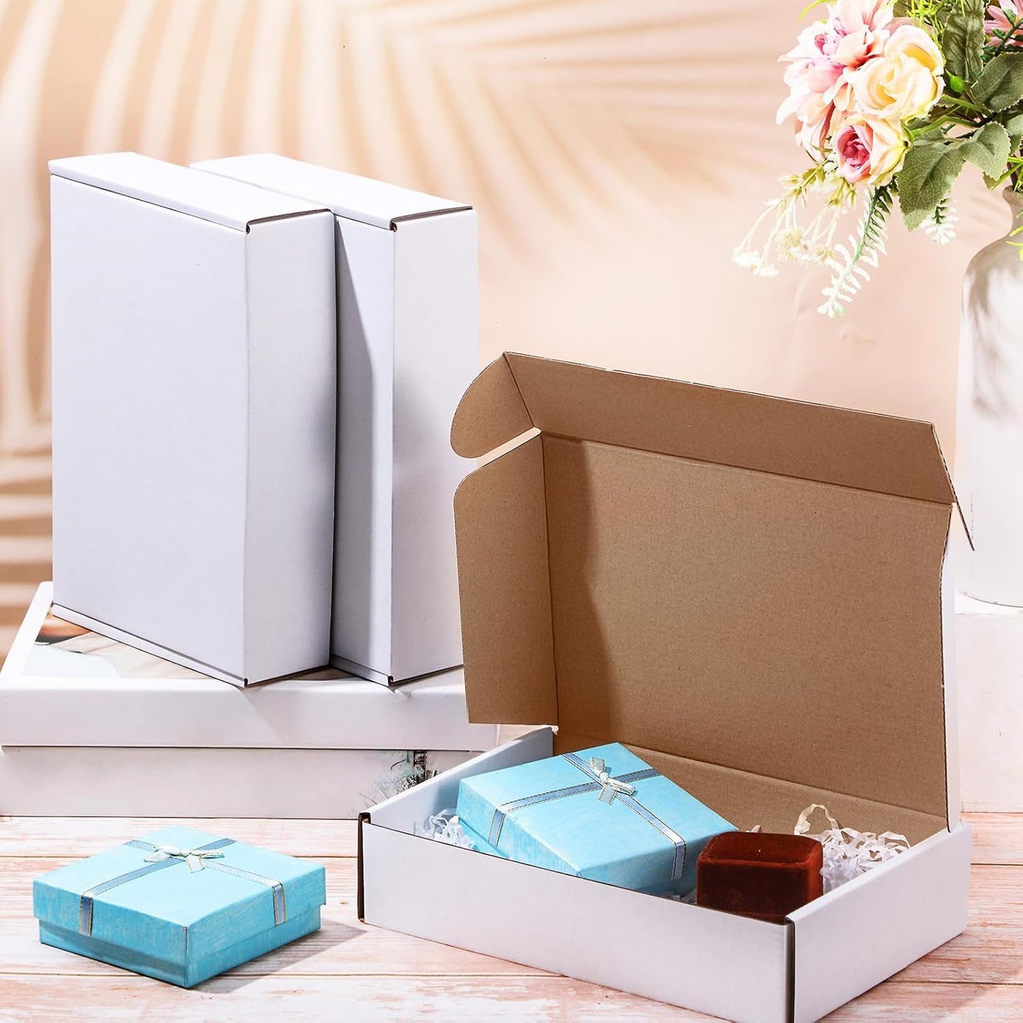 200 Pcs Shipping Boxes Corrugated Cardboard Mailer Boxes Packaging Present Gift