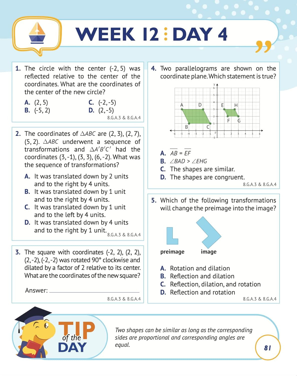 8Th Grade Common Core Math: Daily Practice Workbook | 1000+ Practice Questions a