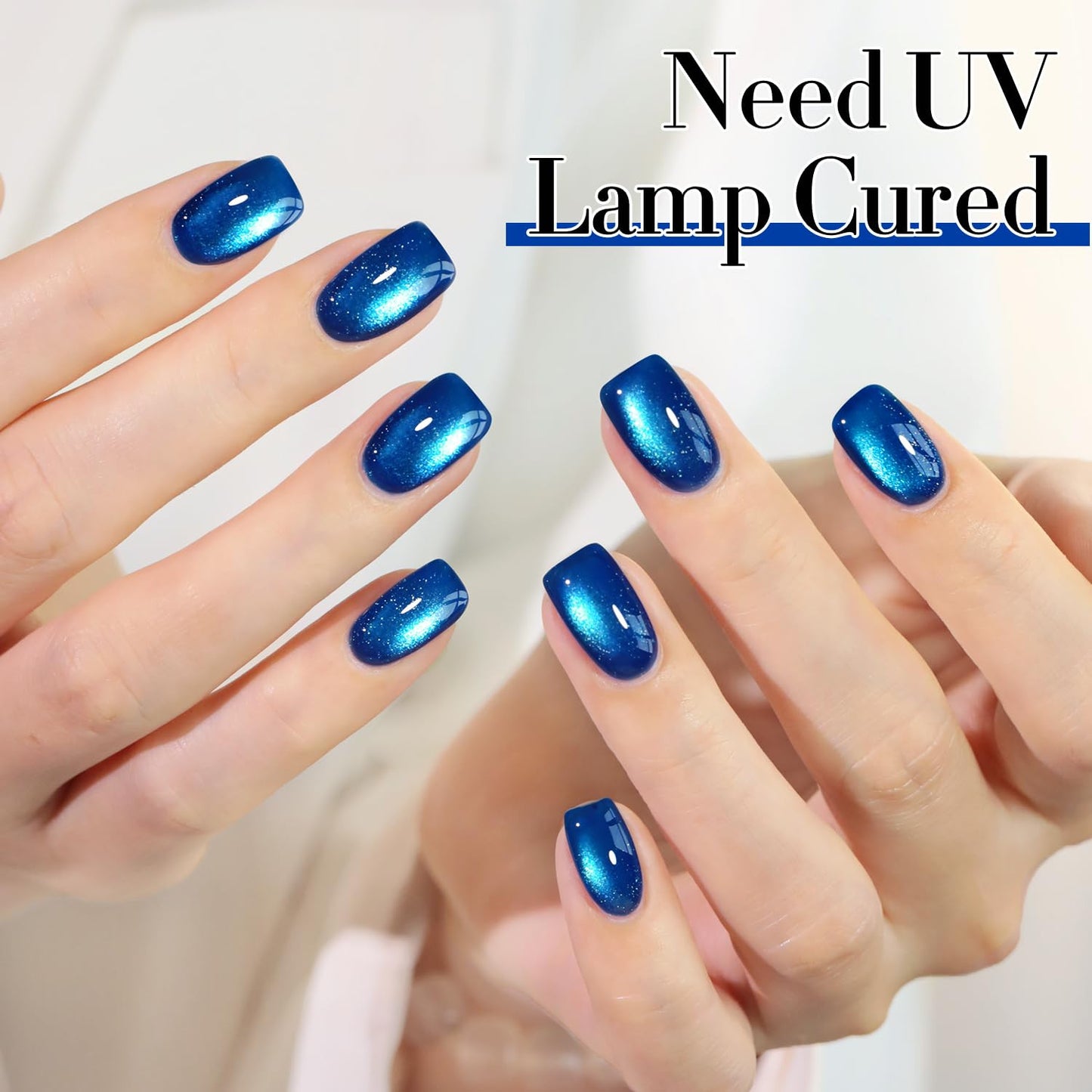 0.5 OZ Cat Eye Gel Polish with Magnet 15ML Holographic Glitter Shimmer Transluce