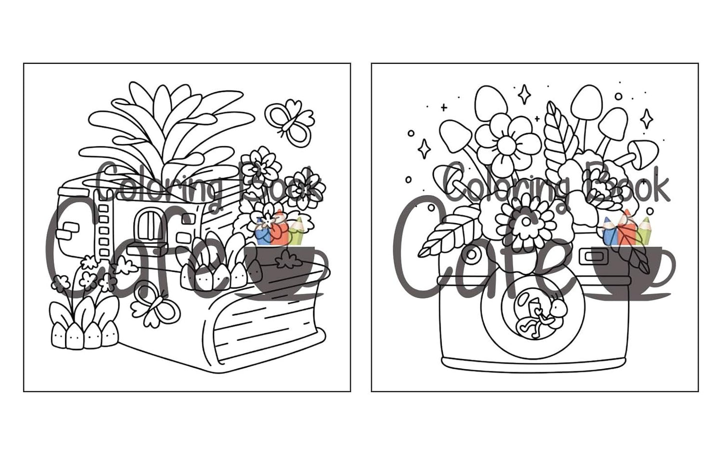 Tiny Gardens: Cute & Comfy Coloring Book for Adults and Teens Featuring Adorable
