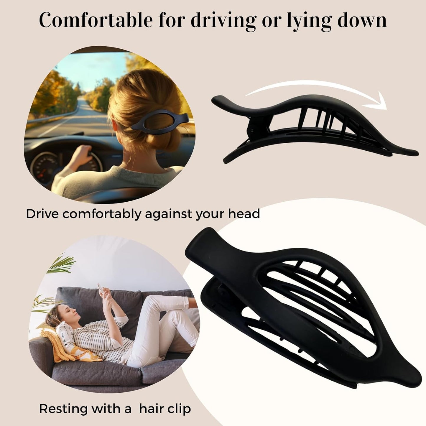 8 Pack Black and White Flat Hair Clips – Matte French Claw Clips for Women, Neut
