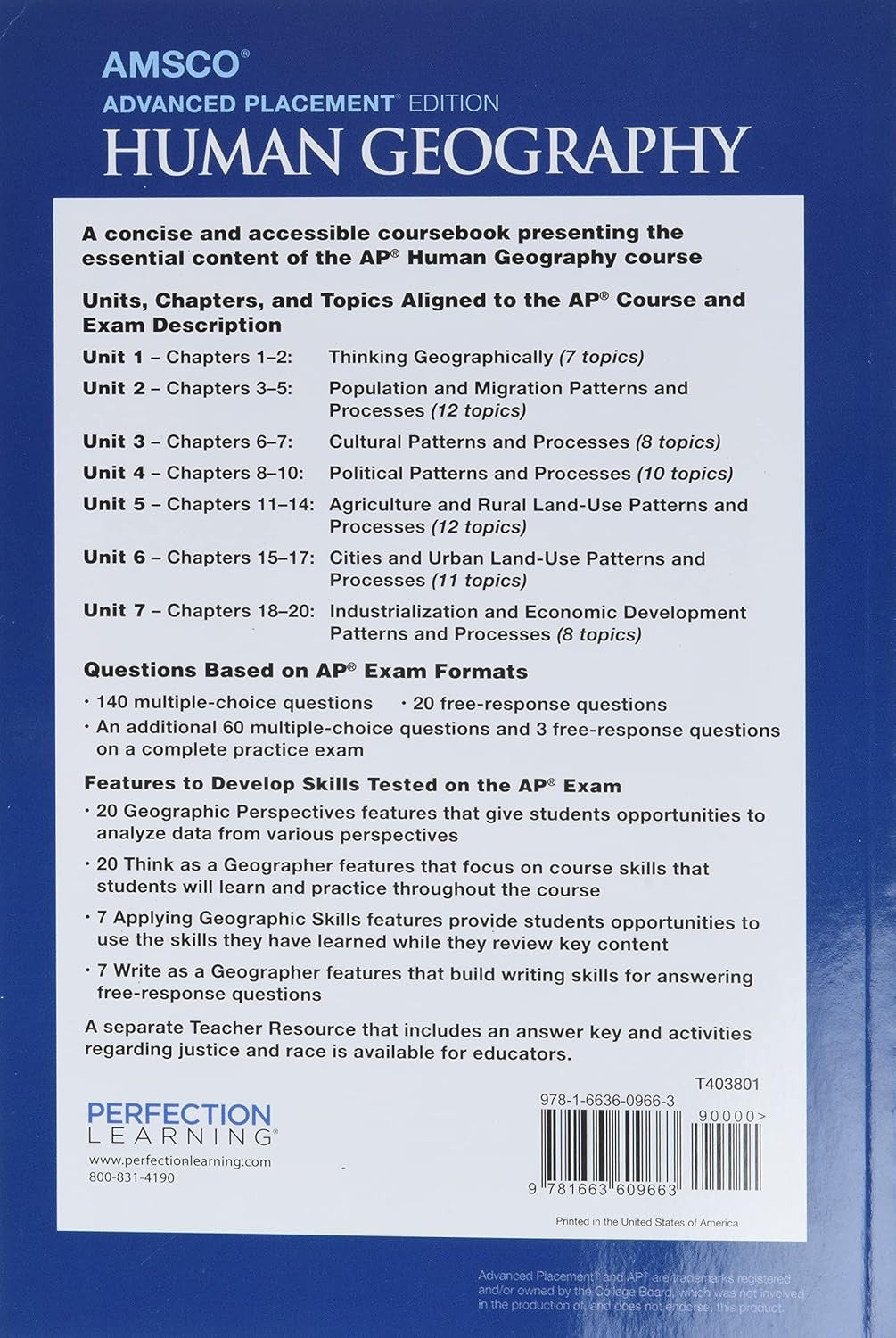 Advanced Placement Human Geography, 2Nd Edition