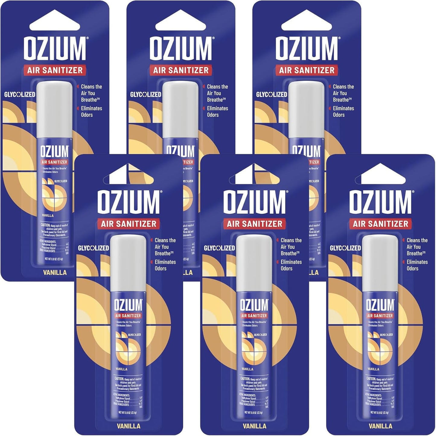 0.8 Oz. Air Sanitizer & Odor Eliminator for Homes, Cars, Offices and More, Vanil
