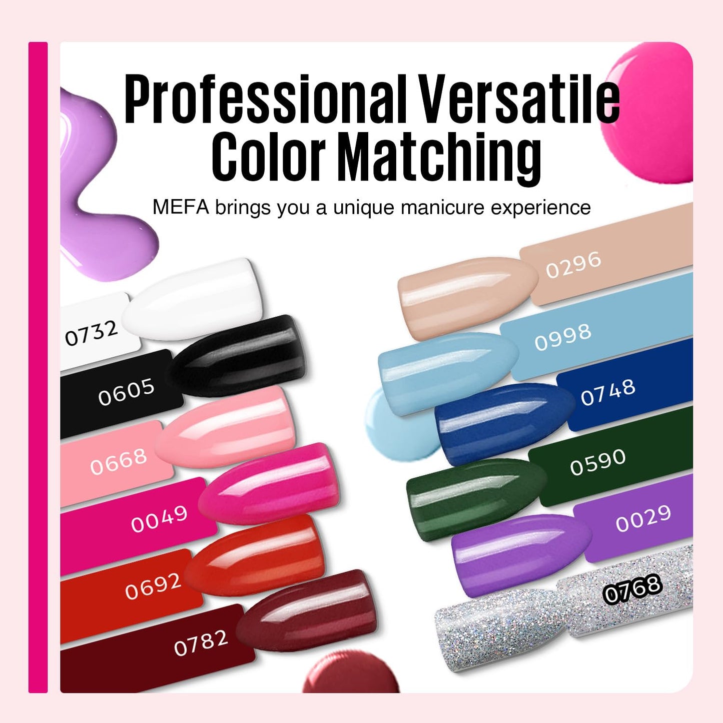 19 Pcs Gel Nail Polish Kit with U V Light, 12 Colors All Seasons Nude Milky Whit