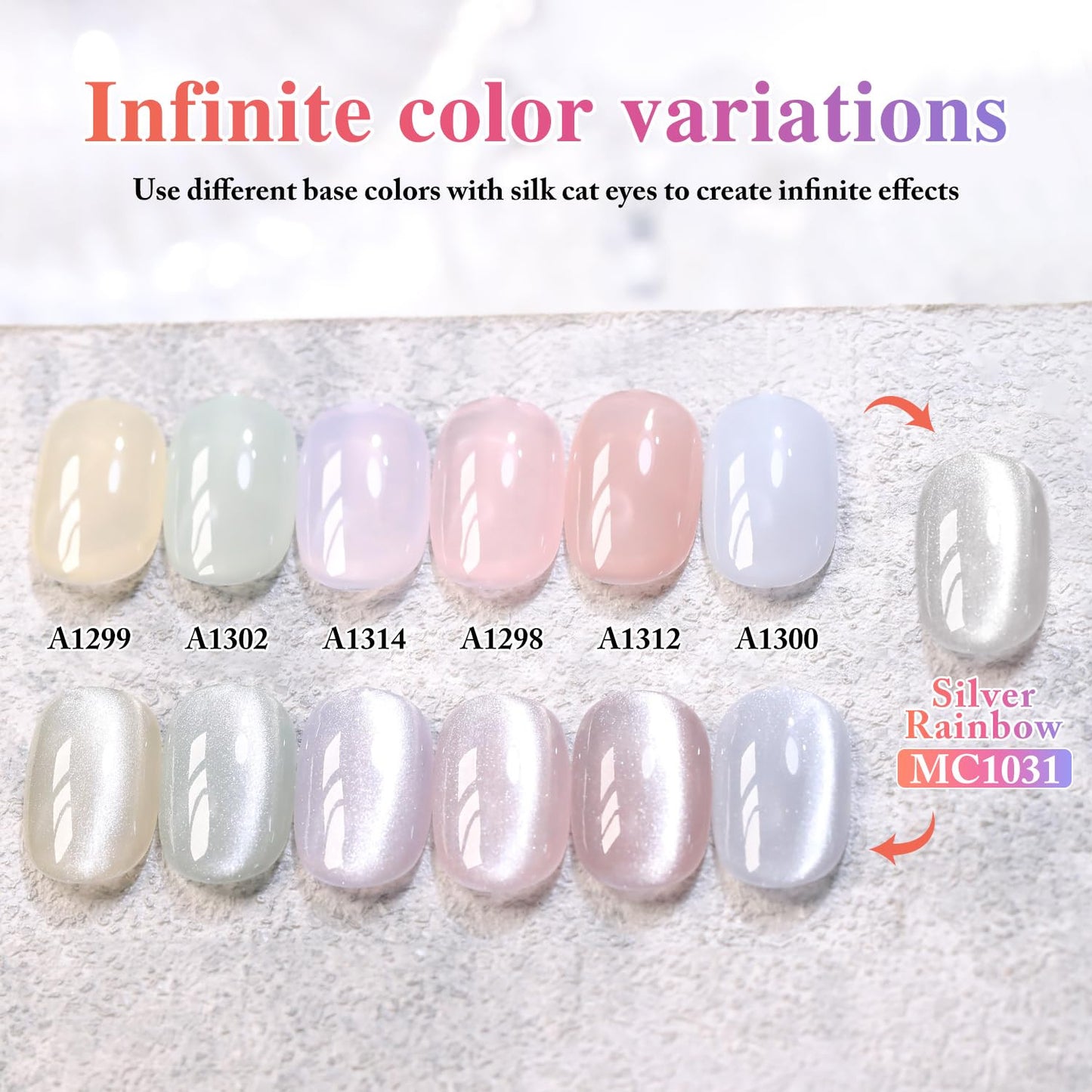 0.5 OZ Cat Eye Gel Polish with Magnet 15ML Holographic Glitter Shimmer Transluce