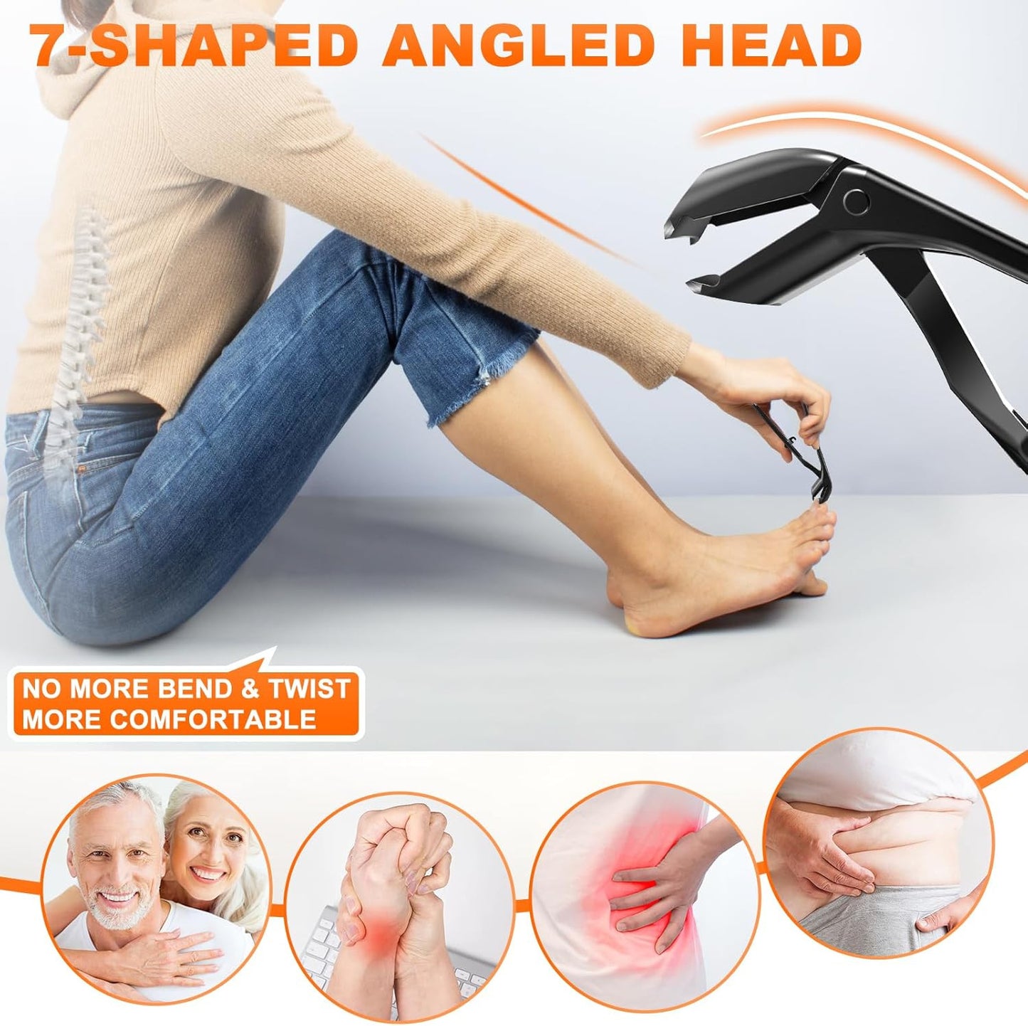 Toenail Clippers for Seniors Thick Toenails, Upgrade Angled Head Large Toe Nail