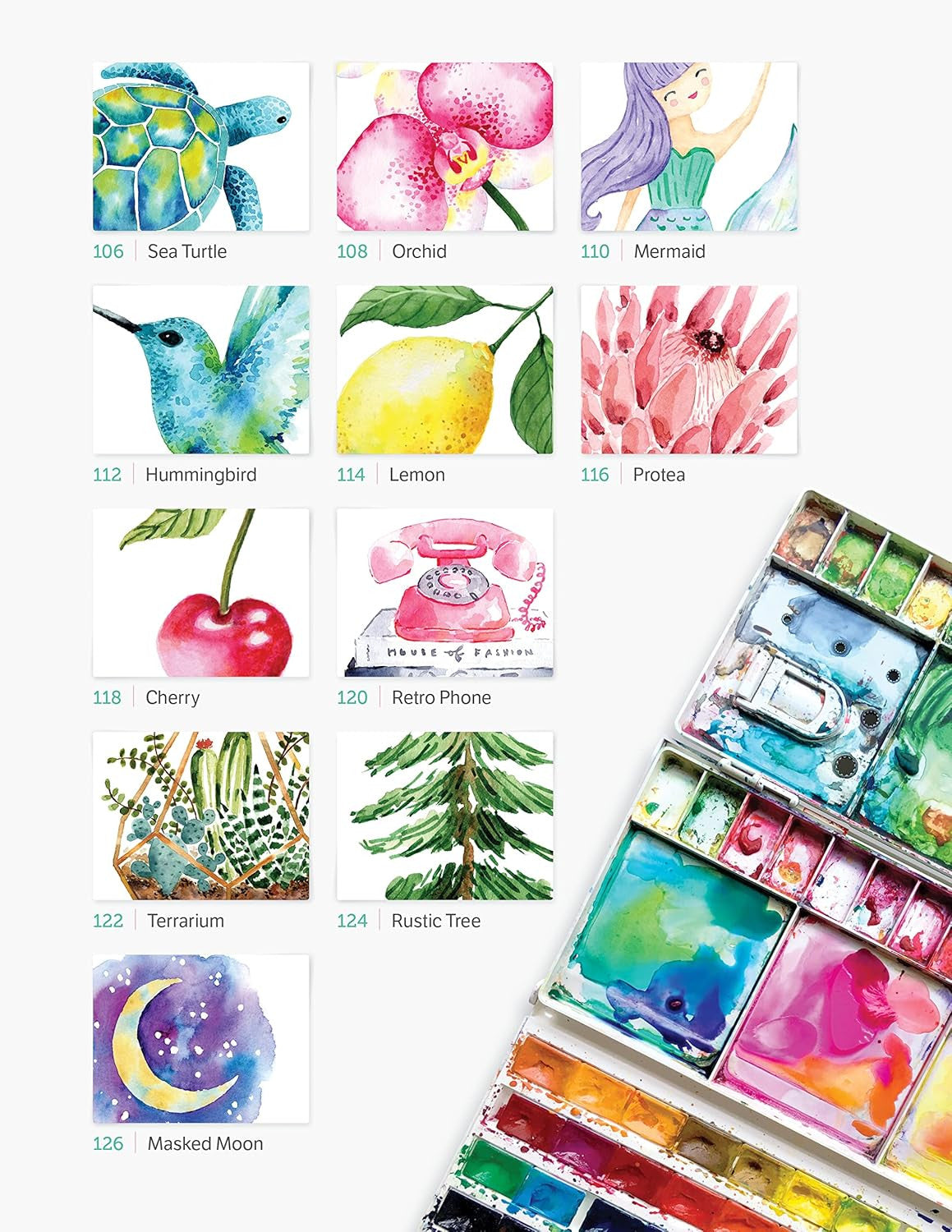 Watercolor the Easy Way: Step-By-Step Tutorials for 50 Beautiful Motifs Includin