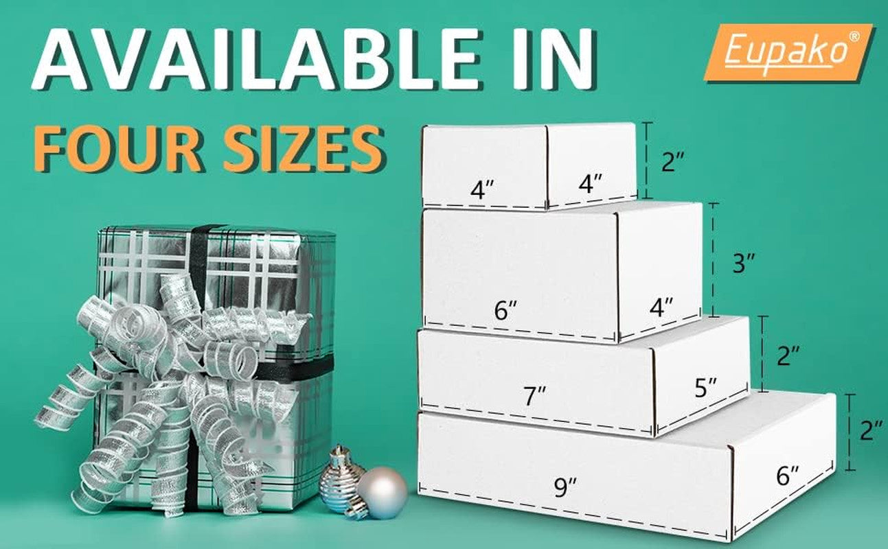 7X5X2 Shipping Boxes Small Corrugated Cardboard Box - 25 Pack White Mailing Boxe