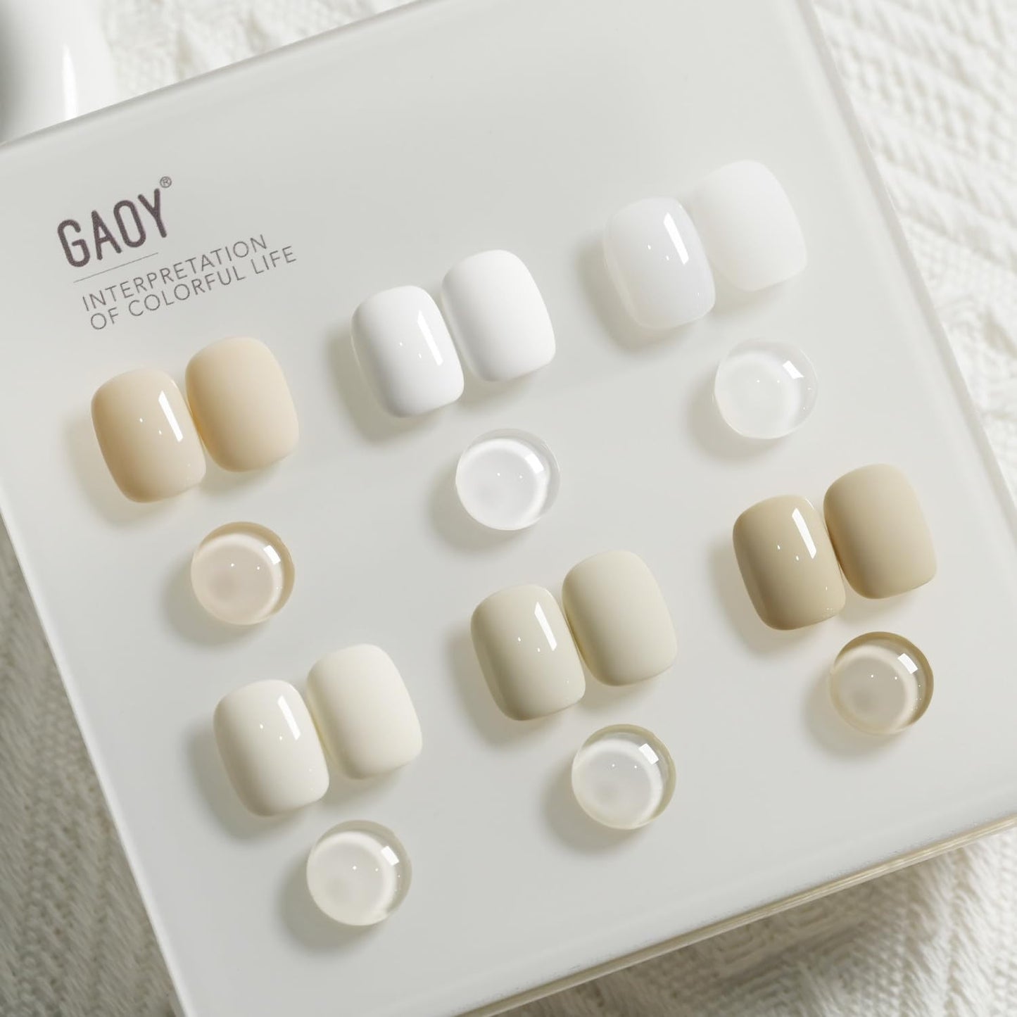 White Gel Nail Polish Set, 6 Colors Jelly Milky White Soak off UV Light Cure Gel