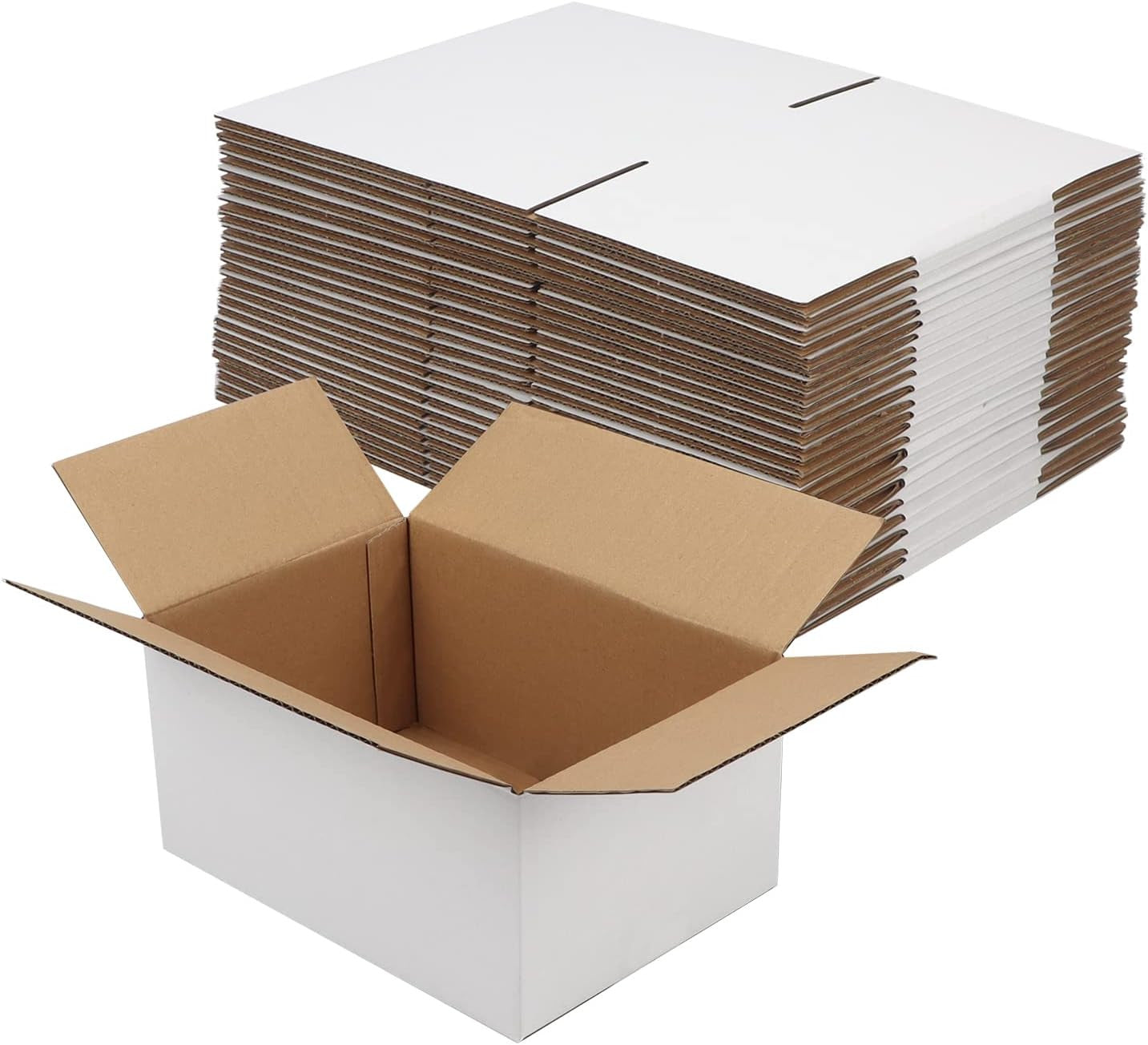 10X7X5 Inches Small White Shipping Boxes Set of 25, Sturdy Cardboard Boxes for S