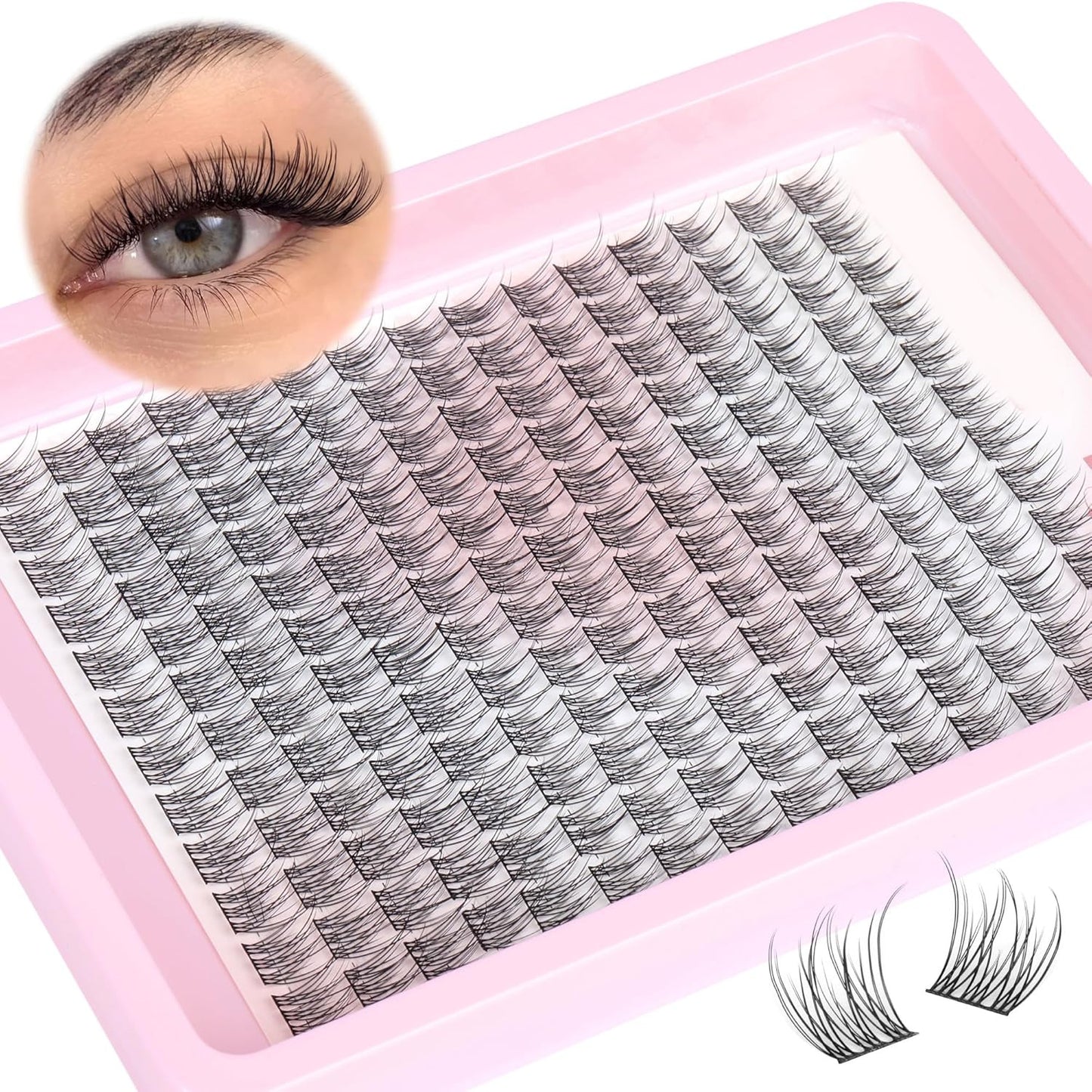 Wispy Lash Clusters Natural Cluster Lashes 180Pcs 9-12MM Individual Eyelash Exte