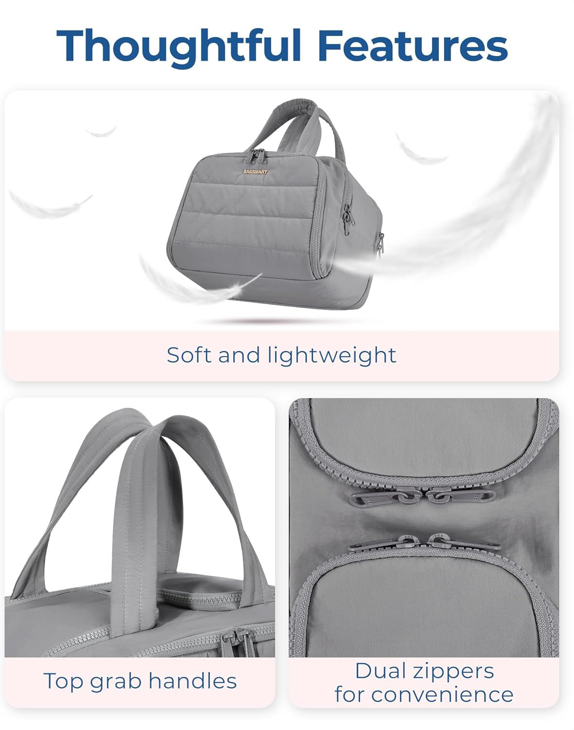 Travel Toiletry Bag, Lightweight Large Wide-Open Travel Bag for Women, Puffy Cos