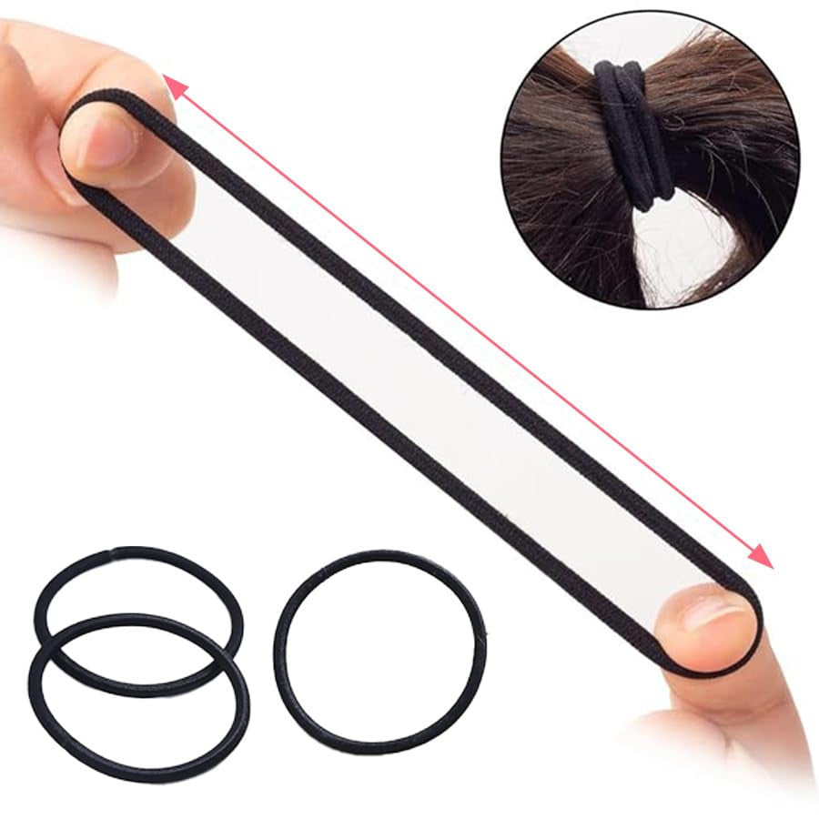 120 Pieces Black Hair Ties for Thick and Curly Hair Ponytail Holders Hair Elasti