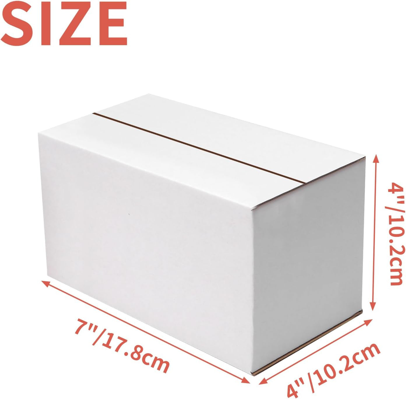 25 Pack Small Shipping Boxes 7X4X4 Inches, White Corrugated Cardboard Box for Sh