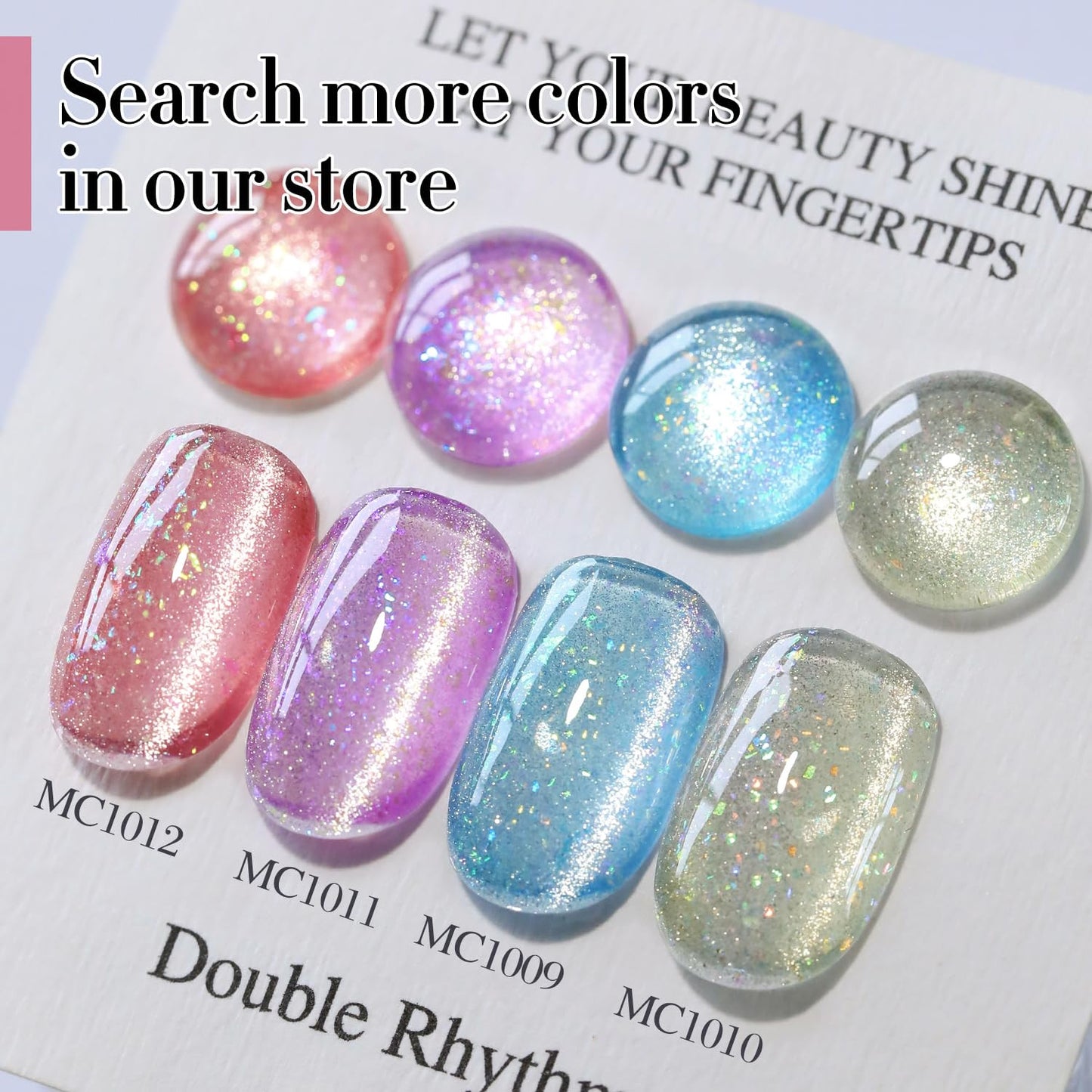 0.5 OZ Cat Eye Gel Polish with Magnet 15ML Holographic Glitter Shimmer Transluce
