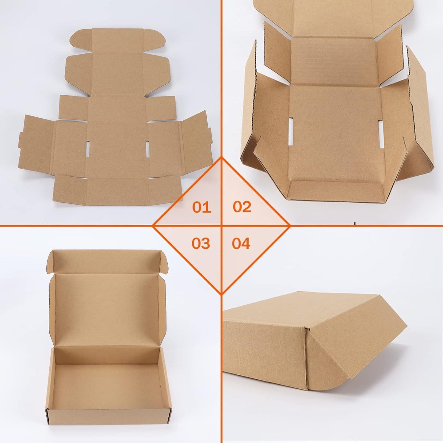 7X5X2 Inch Shipping Boxes Bulk 50 Pack Brown, Tab Lock Tuck Top Mailer Boxes for