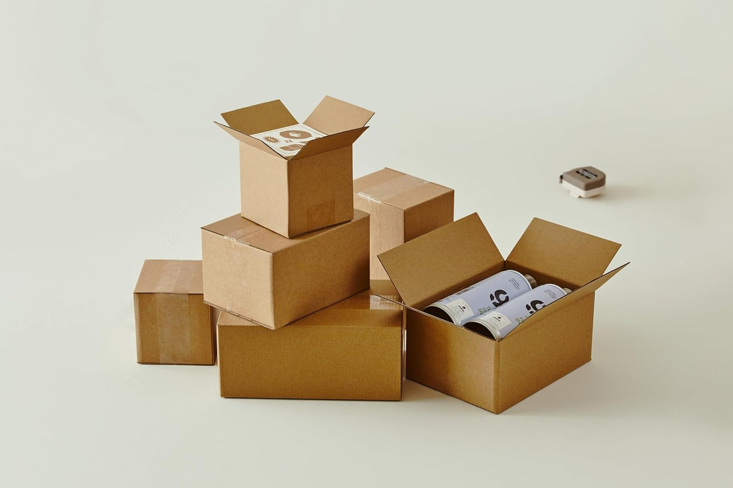 25 Packs Small Shipping Boxes 7X5X4 Inches, Kraft Corrugated Cardboard Boxes, fo