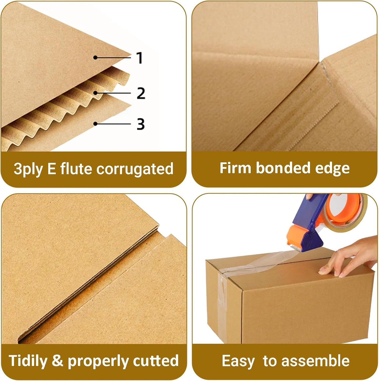 25 Pack Shipping Boxes 10X7X5 Inch Cardboard Box Mailers, Kraft Corrugated Maile