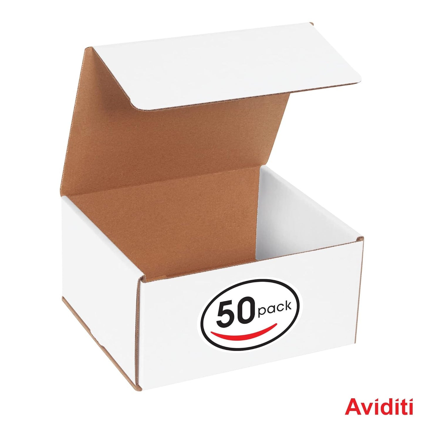 White Corrugated Cardboard Mailing Boxes, 8" X 7" X 4", Pack of 50, Crush-Proof,