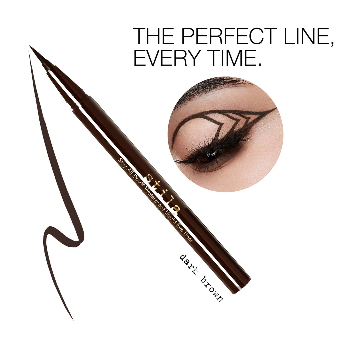 Waterproof Liquid Eye Liner, Stay All Day Makeup with Fine Brush Tip Lasting Sat