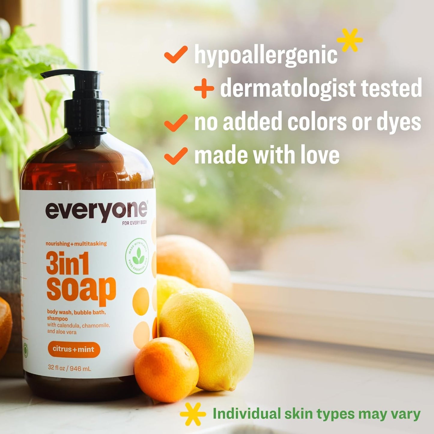 3-In-1 Soap, Body Wash, Bubble Bath, Shampoo, 32 Ounce (Pack of 2), Citrus and M