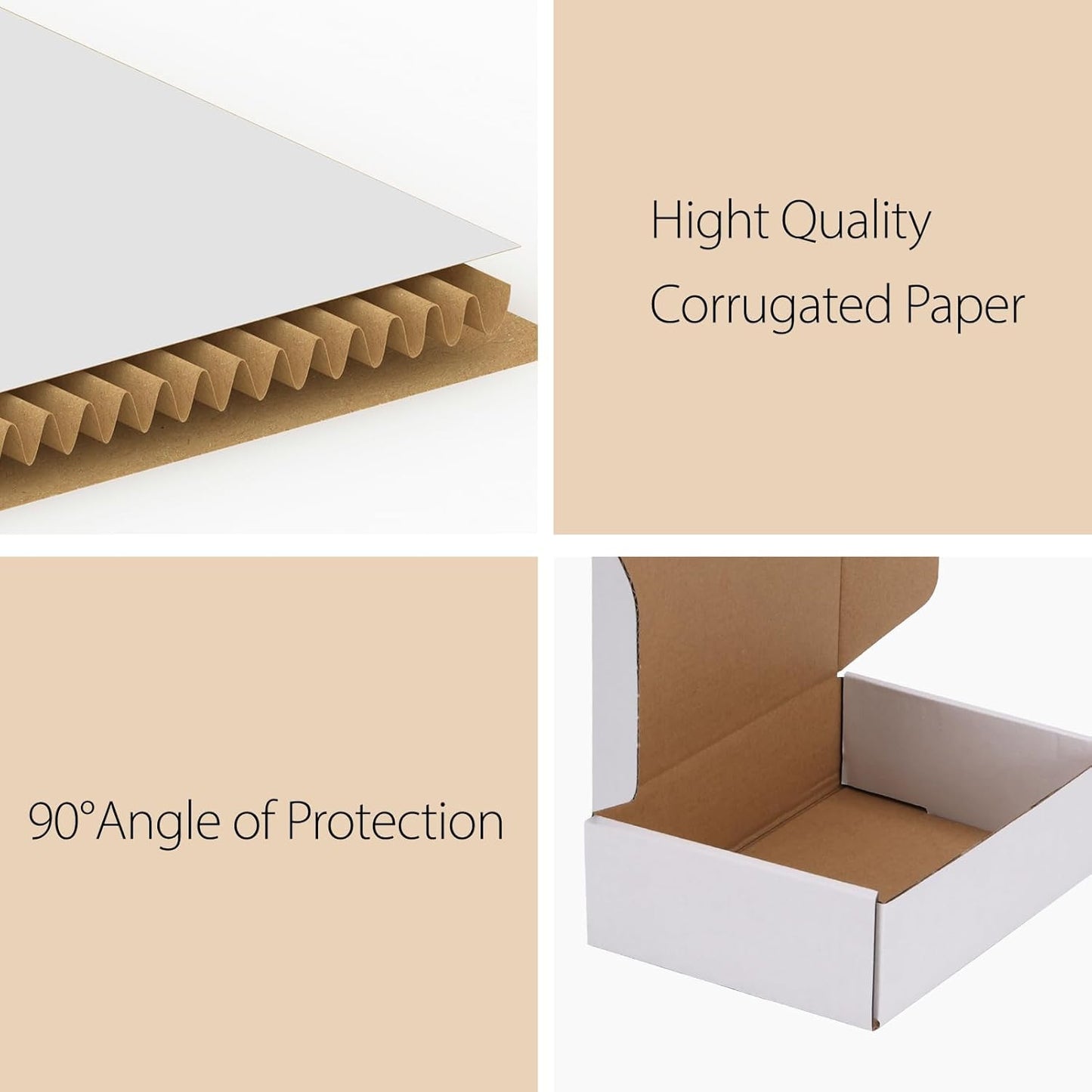 30 Pack 7X7X2 Shipping Boxes, White Corrugated Cardboard Mailer Box for Packing