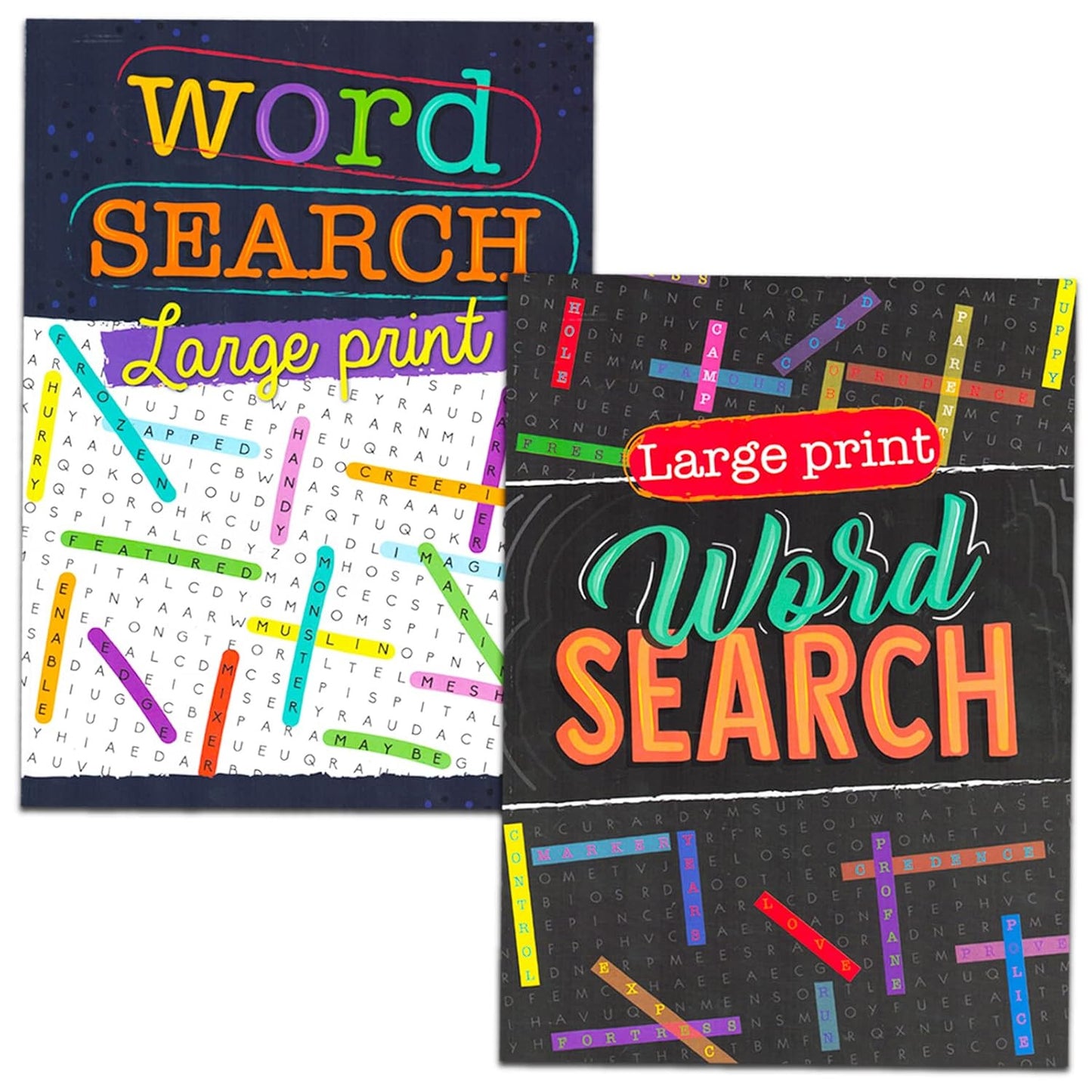 8 Large Print Word Search Books for Adults, Seniors - Set of 8 Jumbo Word Hunt P