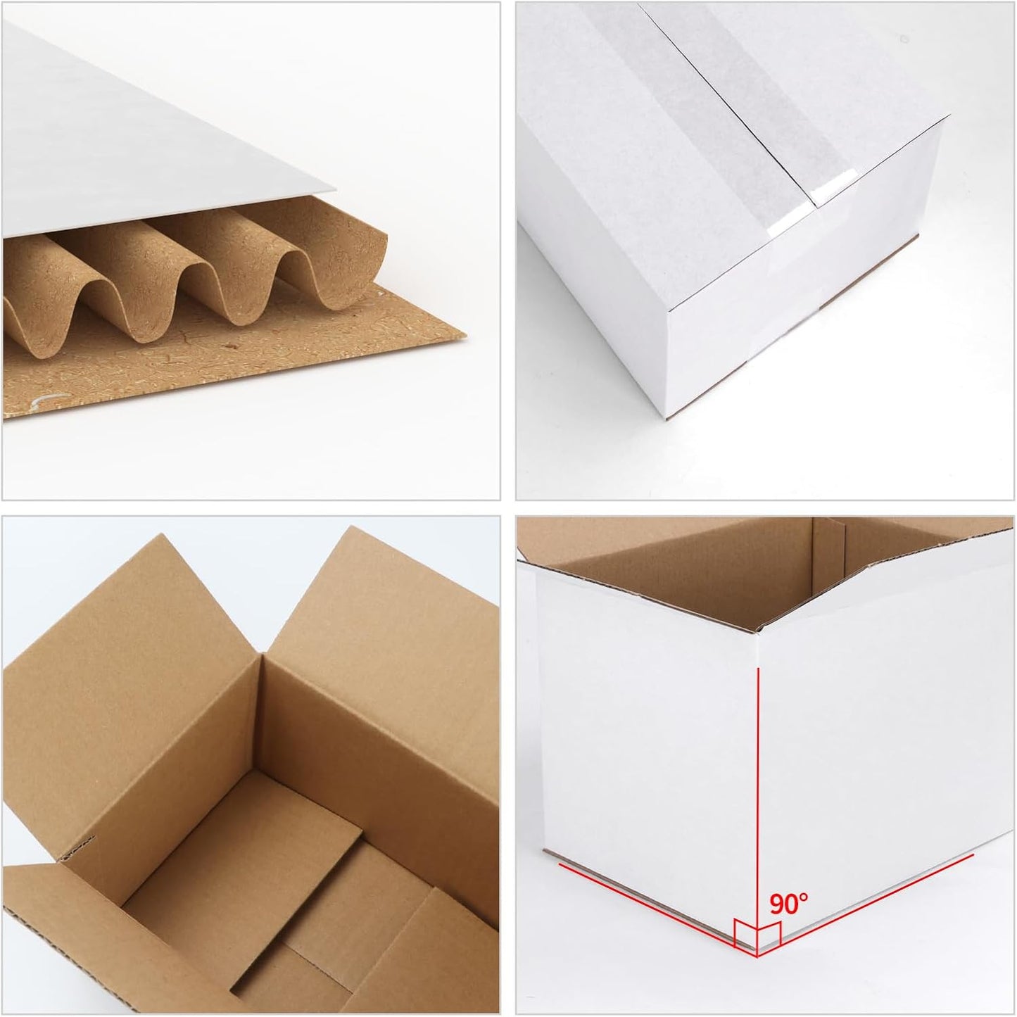 25 Pack Small Shipping Boxes 7X4X4 Inches, White Corrugated Cardboard Box for Sh
