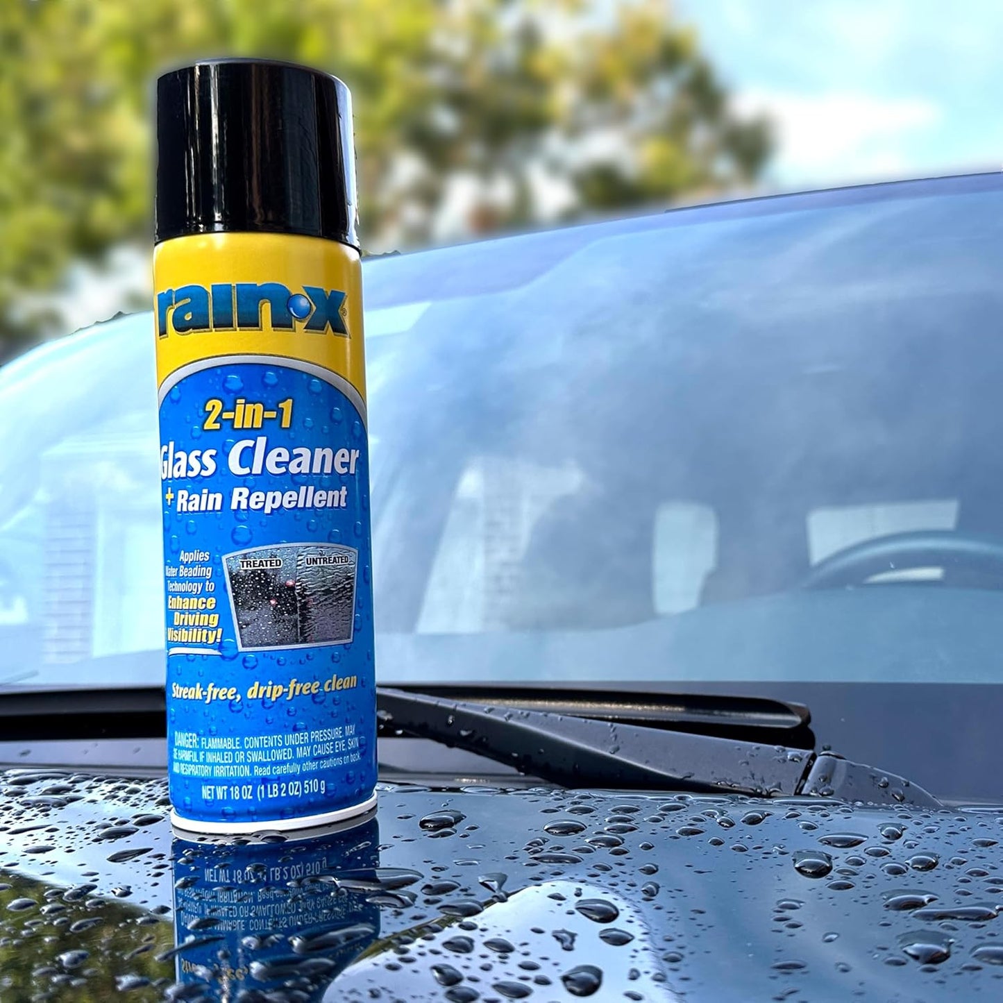 5080233 2-In-1 Glass Cleaner plus Rain Repellent, 18 Ounce , BLUE