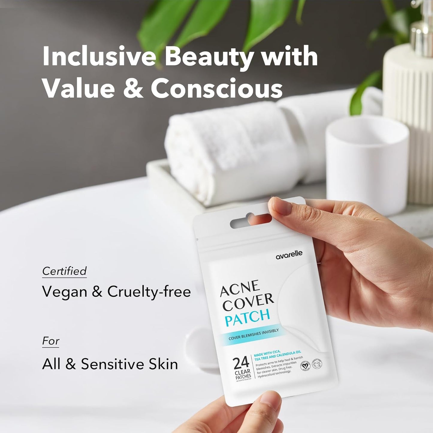 Acne Cover Patch Original Hydrocolloid, Tea Tree, Calendula Oil, CICA. Certified