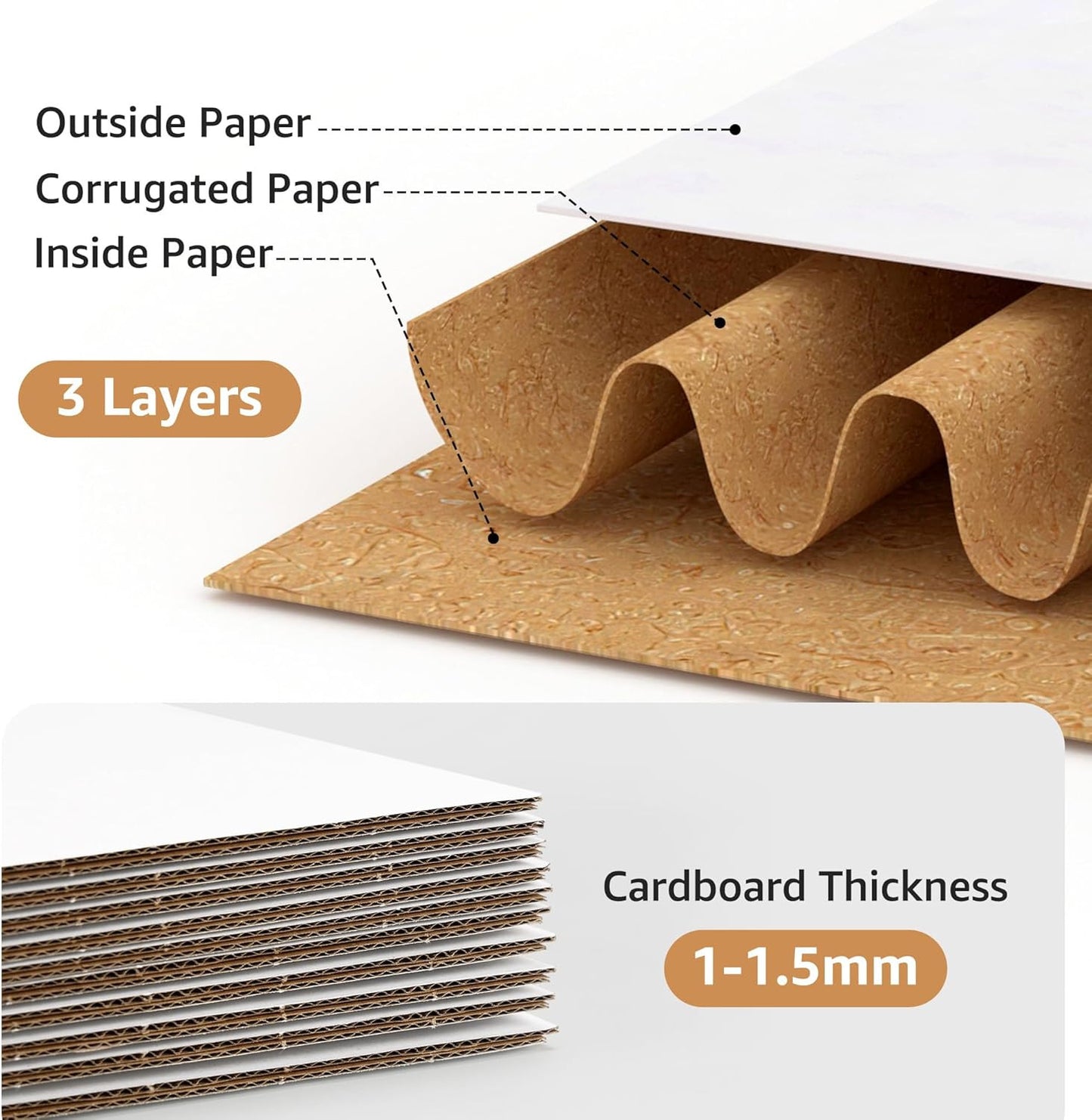 40 Pack 7X7X6 Shipping Boxes for Small Business, White Corrugated Cardboard Smal