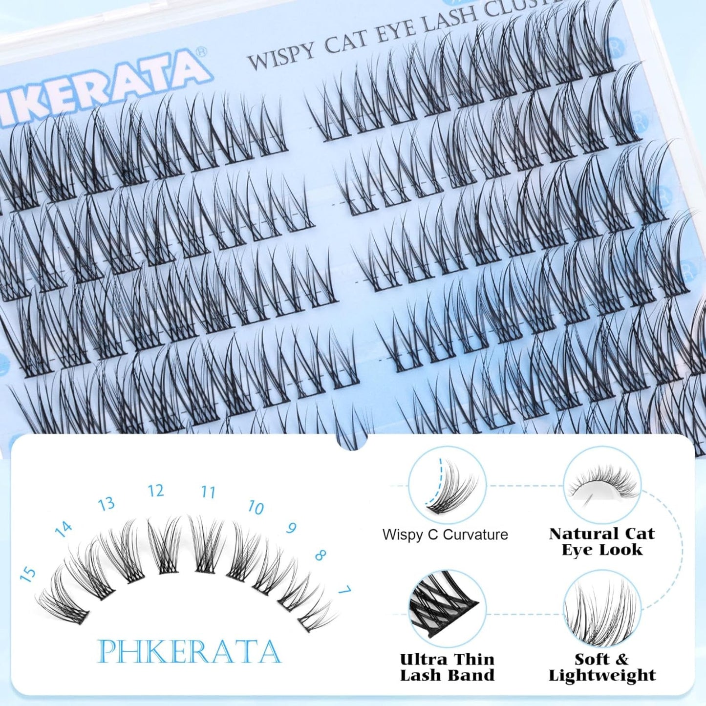 Wispy Lash Clusters Natural Eyelash Clusters 7-15 Mm C Curvature Eyelash Cluster