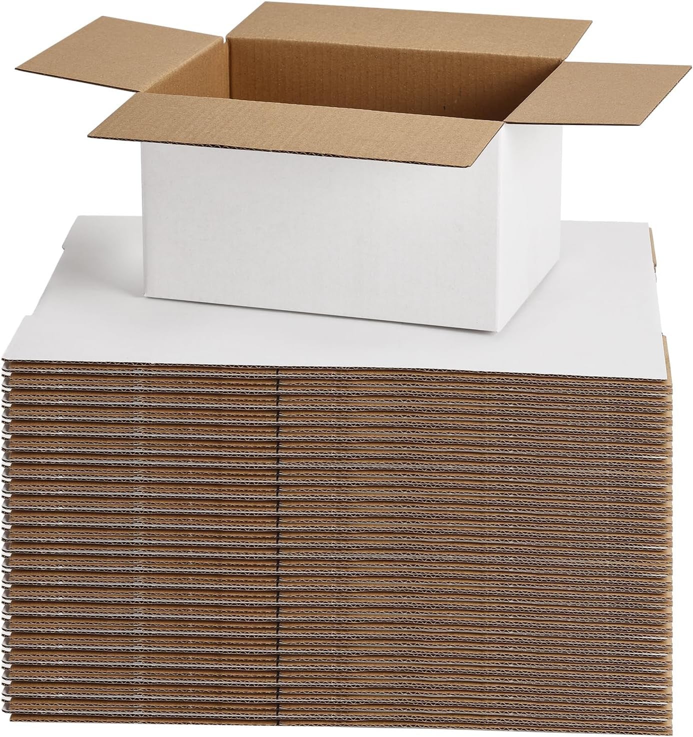 7X5X4 Shipping Boxes for Small Business,40 Pack White Corrugated Cardboard Box f