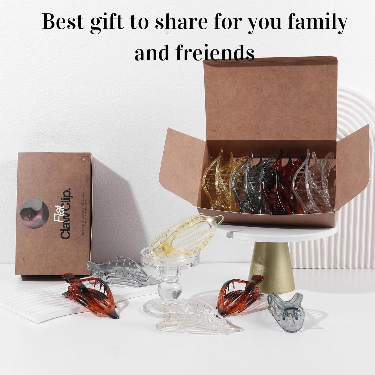 8 Pack Clear Flat Hair Clips – Matte Claw Clips for Women & Girls, Fresh Aesthet