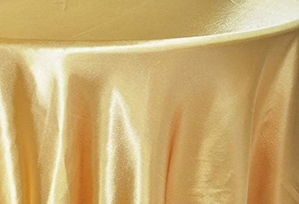 70 INCH round Silky Satin Tablecloth - Premium Fabric (Gold)