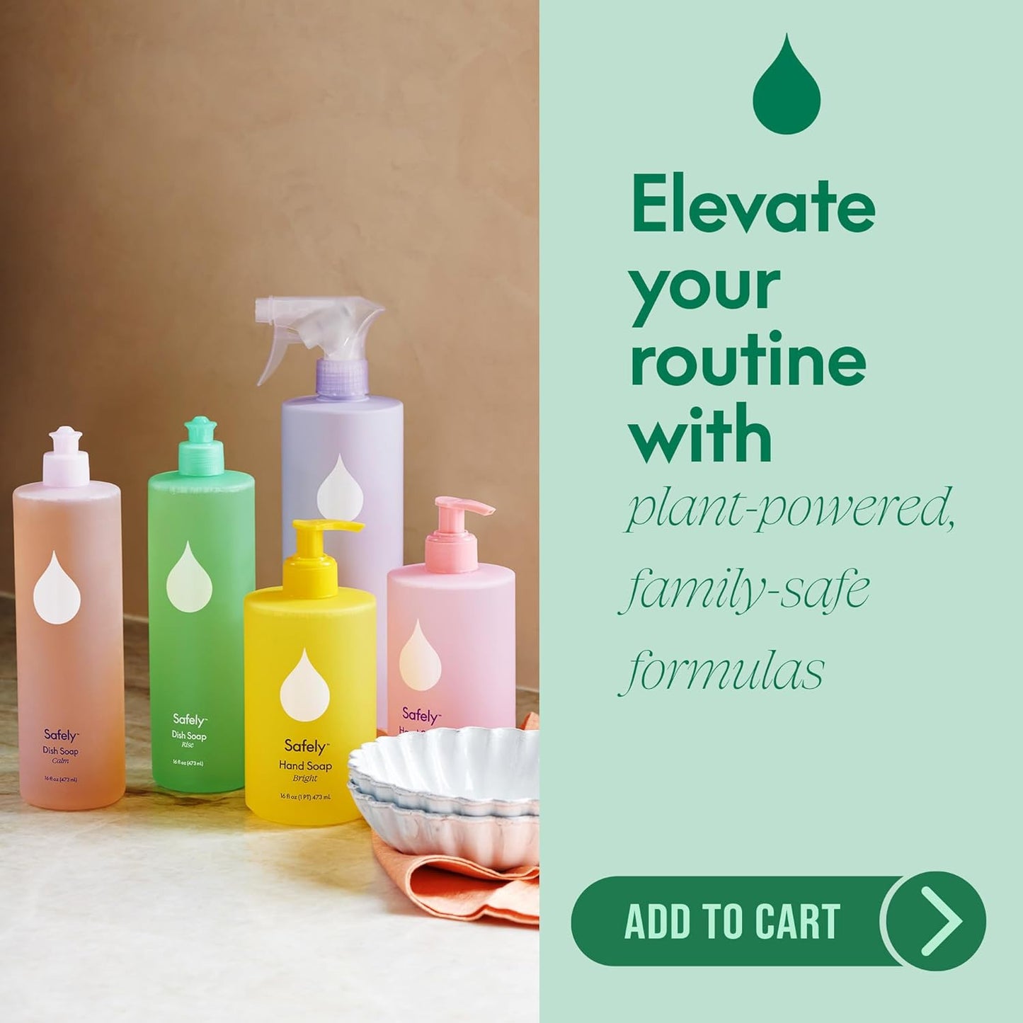Universal Cleaner–Plant-Based Multi-Purpose Spray with Rise Scent|Bleach-Free,Sa
