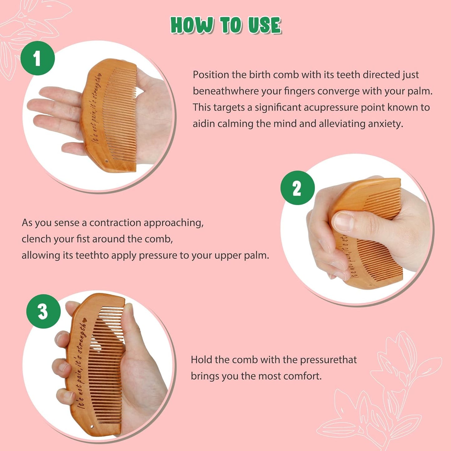 2 Pack Labor Comb Pregnancy Must Haves Labor and Delivery Essentials Birthing Co