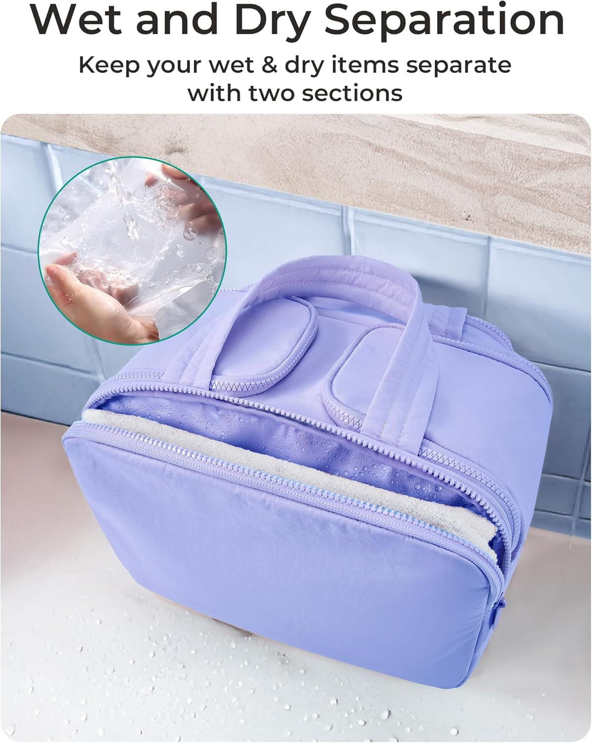 Travel Toiletry Bag, Lightweight Large Wide-Open Travel Bag for Women, Puffy Cos