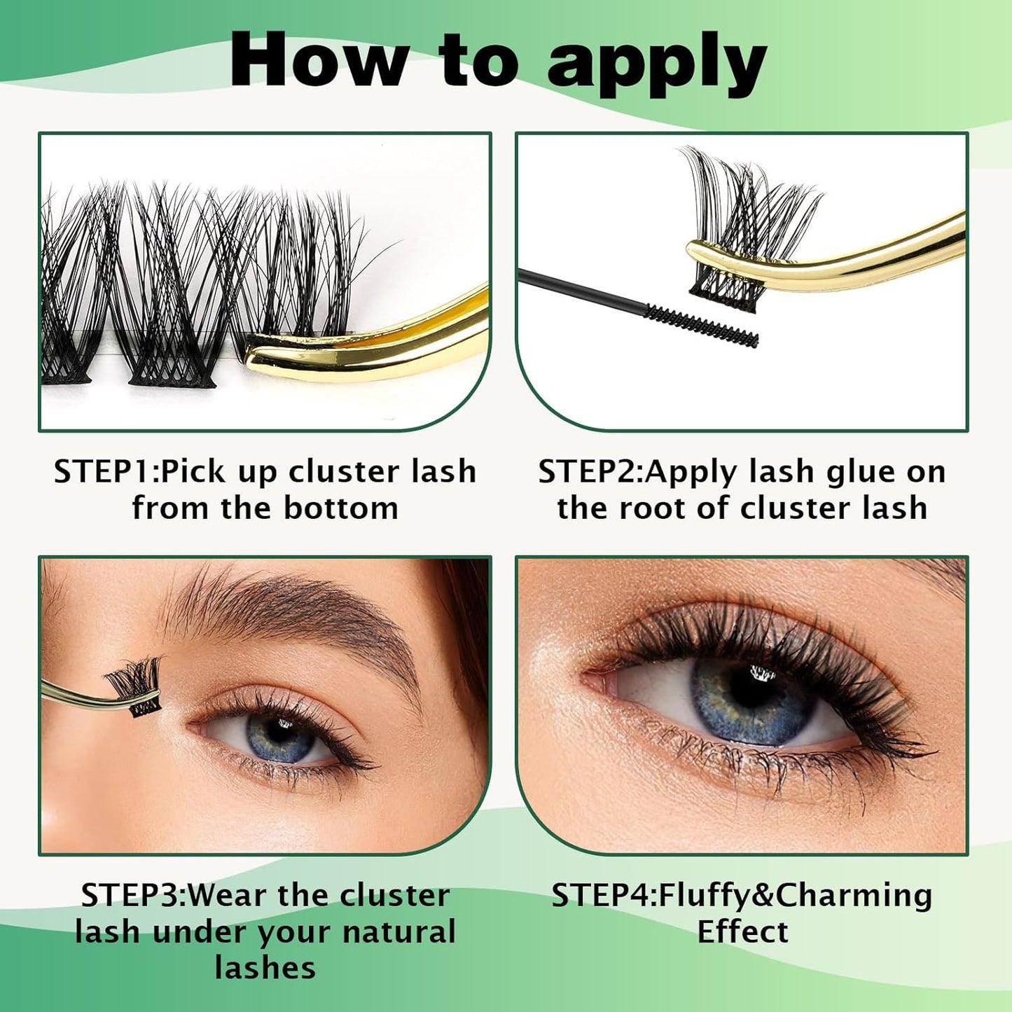 Volume Wispy Lash Extension 96Pcs Individual Lashes D Curl 14Mm Soft&Comfortable