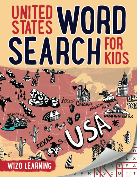 United States Word Search for Kids: Learn American States, Cities & Landmarks -
