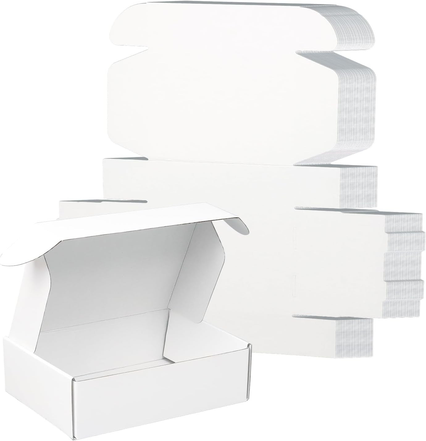 7X5X2 Inch White Shipping Boxes, 45-Pack Mailer Boxes for Small Business, Corrug
