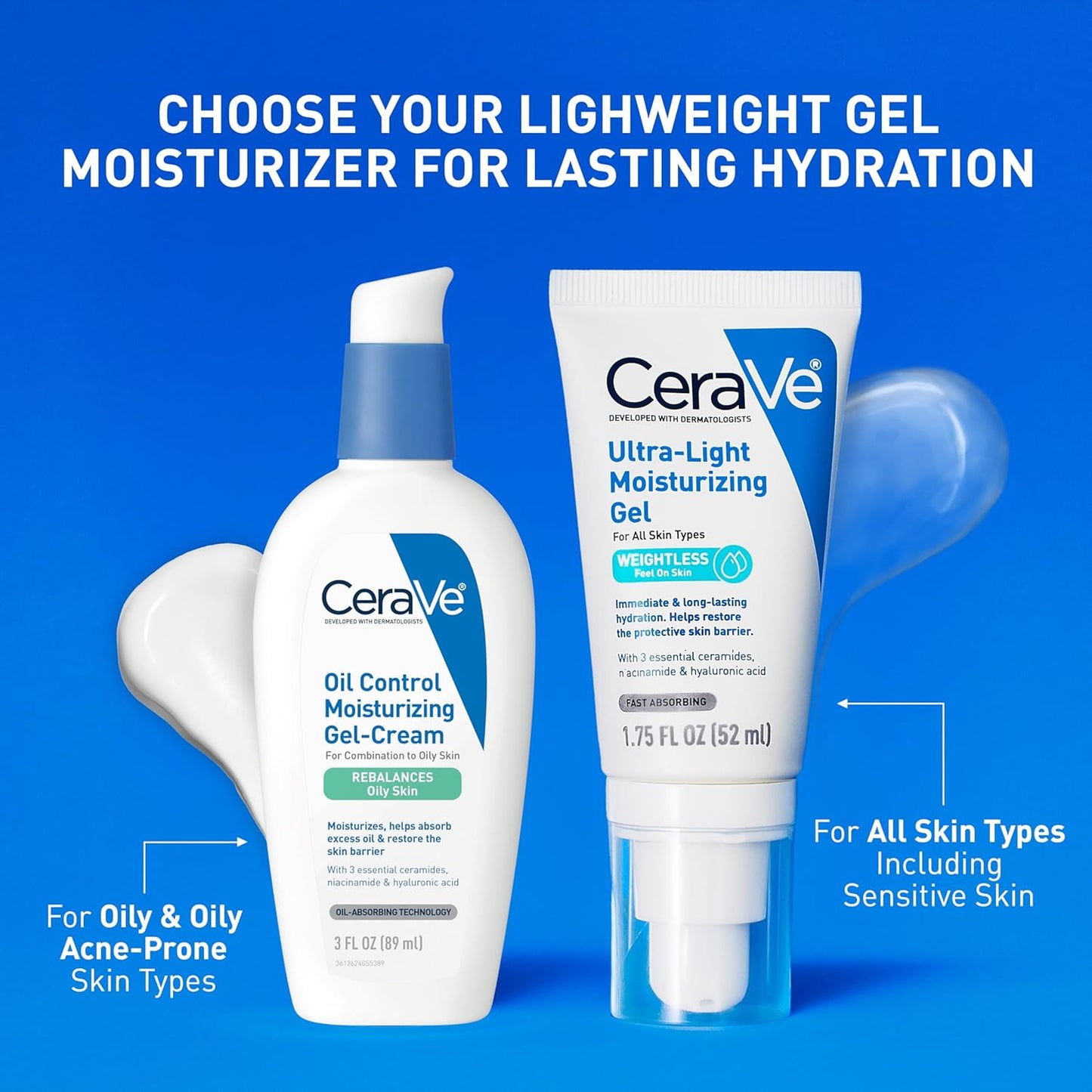 Ultra-Light Moisturizing Gel, Hydrating Gel Face Moisturizer for Men & for Women