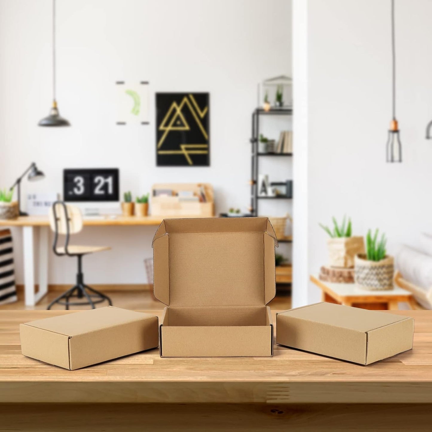 7X5X2 Shipping Boxes Set of 20, Brown Corrugated Cardboard Literature Mailer Box