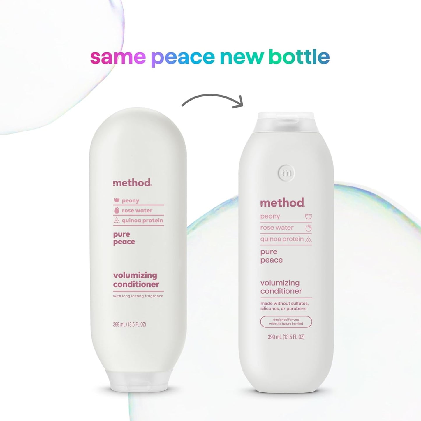 Volumizing Conditioner, Pure Peace with Rose, Peony, and Pink Sea Salt Scent Not