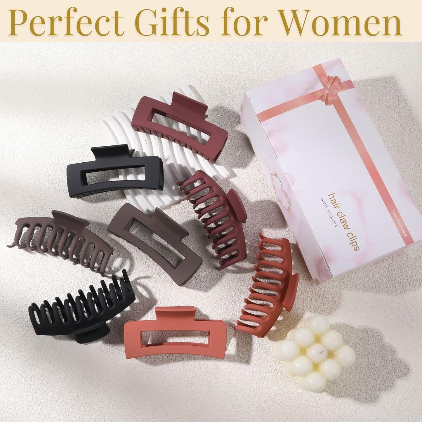 8 Pack Hair Clips for Women 4.3 Inch Large Hair Claw Clips for Women Thin Thick