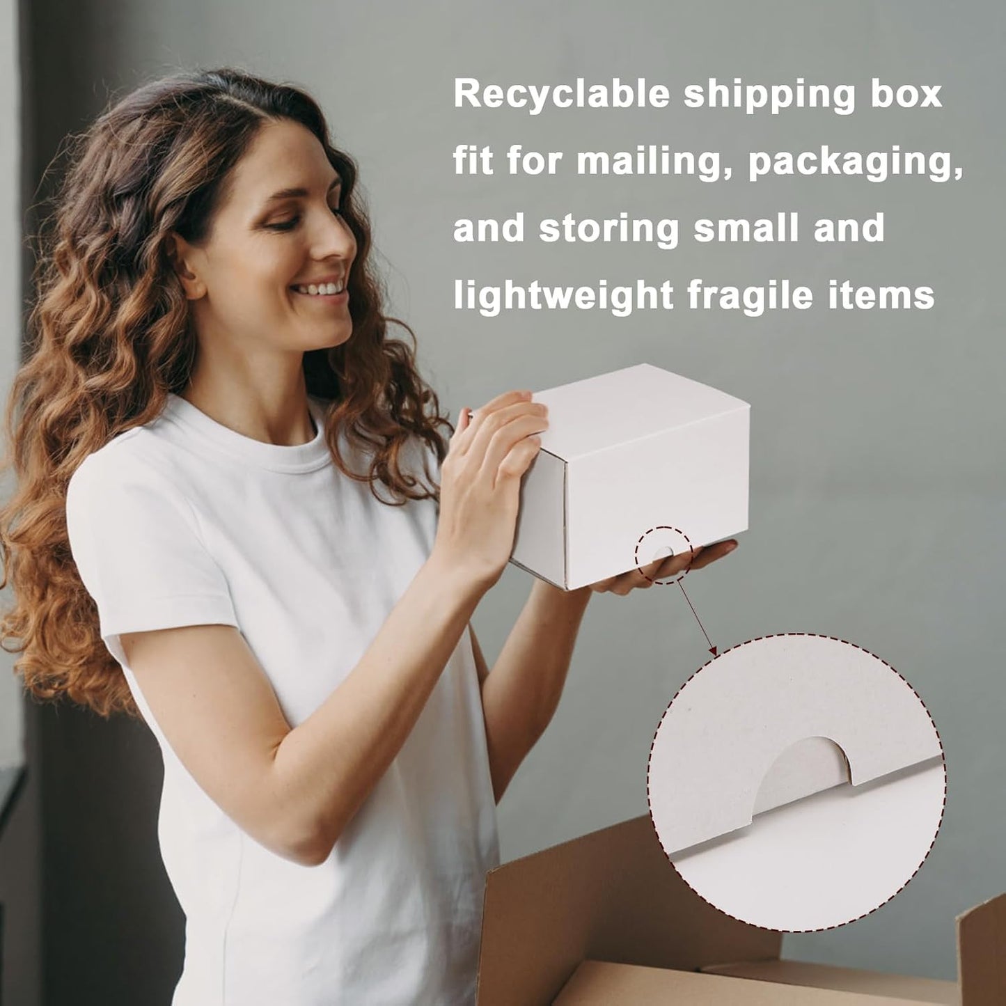 7X5X4 Inch Shipping Boxes Pack of 50, White Small Corrugated Cardboard Box for M